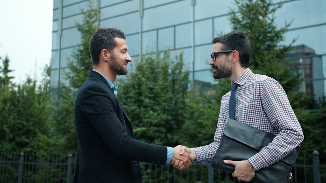 professional handshake in office
