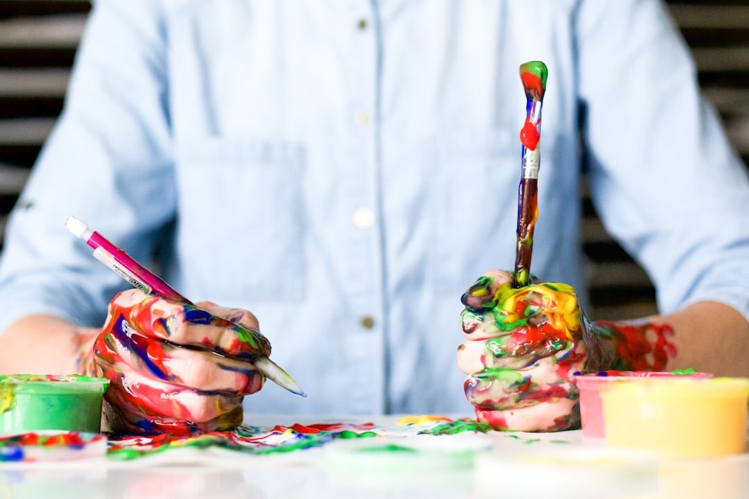 creative person painting